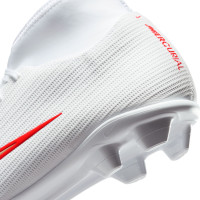 Nike Mercurial Superfly 11 Club Gazon Naturel Artificiel Chaussures de Foot (MG) Blanc Rouge Vif Doré