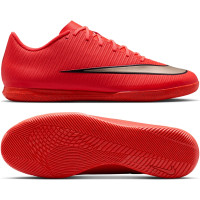 Nike Mercurial Vapor 17 Club Chaussures de Foot en Salle (IN) Rouge Vif Noir Doré