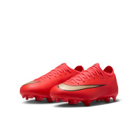 Nike Mercurial Vapor 17 Pro Gras Voetbalschoenen (FG) Kids Felrood Zwart Goud