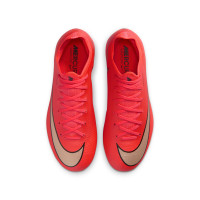 Nike Mercurial Vapor 17 Pro Gras Voetbalschoenen (FG) Kids Felrood Zwart Goud