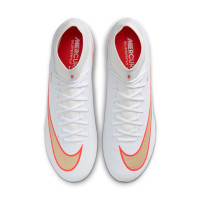 Nike Zoom Mercurial Superfly 11 Academy Gazon Naturel Artificiel Chaussures de Foot (MG) Blanc Rouge Vif Doré
