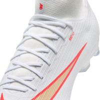 Nike Zoom Mercurial Superfly 11 Academy Gazon Naturel Artificiel Chaussures de Foot (MG) Blanc Rouge Vif Doré