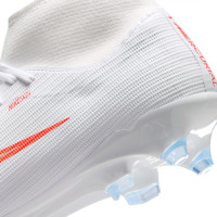 Nike Zoom Mercurial Superfly 11 Academy Gazon Naturel Artificiel Chaussures de Foot (MG) Blanc Rouge Vif Doré