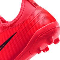 Nike Mercurial Vapor 17 Club Flex Gazon Naturel Artificiel Chaussures de Foot en Salle (MG) Enfants Rouge Vif Noir Doré