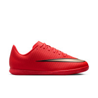 Nike Mercurial Vapor 17 Club Zaalvoetbalschoenen (IN) Kids Felrood Zwart Goud