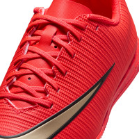 Nike Mercurial Vapor 17 Club Zaalvoetbalschoenen (IN) Kids Felrood Zwart Goud