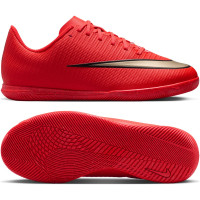 Nike Mercurial Vapor 17 Club Zaalvoetbalschoenen (IN) Kids Felrood Zwart Goud