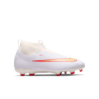 Nike Zoom Mercurial Superfly 11 Academy Gazon Naturel Artificiel Chaussures de Foot (MG) Enfants Blanc Rouge Vif Doré