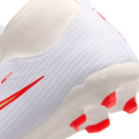 Nike Zoom Mercurial Superfly 11 Academy Gazon Naturel Artificiel Chaussures de Foot (MG) Enfants Blanc Rouge Vif Doré