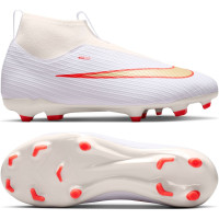 Nike Zoom Mercurial Superfly 11 Academy Gazon Naturel Artificiel Chaussures de Foot (MG) Enfants Blanc Rouge Vif Doré
