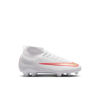 Nike Mercurial Superfly 11 Club Gazon Naturel Artificiel Chaussures de Foot (MG) Tout-Petits Blanc Rouge Vif Doré