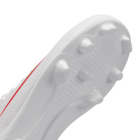 Nike Mercurial Superfly 11 Club Gazon Naturel Artificiel Chaussures de Foot (MG) Tout-Petits Blanc Rouge Vif Doré