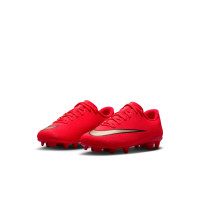 Nike Mercurial Vapor 17 Club Gras / Kunstgras Voetbalschoenen (MG) Peuters/Kleuters Felrood Zwart Goud