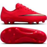 Nike Mercurial Vapor 17 Club Gras / Kunstgras Voetbalschoenen (MG) Peuters/Kleuters Felrood Zwart Goud