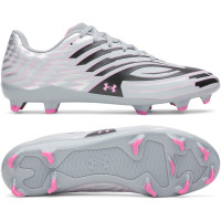 Under Armour Shadow Select 4 Gazon Naturel Chaussures de Foot (FG) Gris Noir Rose