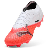 PUMA Ultra Nitro 7 Match Gazon Naturel Artificiel Chaussures de Foot (MG) Blanc Rouge Vif Noir