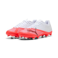 PUMA Ultra 7 Play Gazon Naturel Artificiel Chaussures de Foot (MG) Blanc Rouge Vif Noir