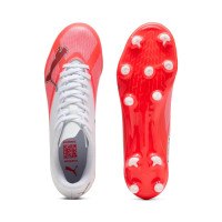 PUMA Ultra 7 Play Gazon Naturel Artificiel Chaussures de Foot (MG) Blanc Rouge Vif Noir