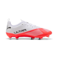 PUMA Ultra 7 Play Gras / Kunstgras Voetbalschoenen (MG) Kids Wit Felrood Zwart