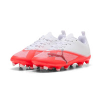 PUMA Ultra 7 Play Gras / Kunstgras Voetbalschoenen (MG) Kids Wit Felrood Zwart
