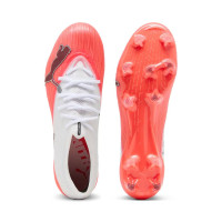 PUMA Ultra Nitro 7 Pro Gazon Naturel Chaussures de Foot (FG) Blanc Rouge Vif Noir