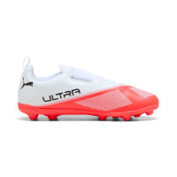 PUMA Ultra 7 Play Velcro Gras / Kunstgras Voetbalschoenen (MG) Kids Wit Felrood Zwart