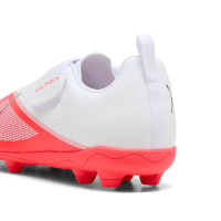 PUMA Ultra 7 Play Velcro Gras / Kunstgras Voetbalschoenen (MG) Kids Wit Felrood Zwart
