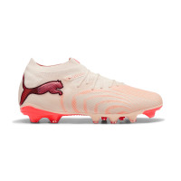 PUMA Future 9 Pro Gras / Kunstgras Voetbalschoenen (MG) Gebroken Wit Zwart Roze