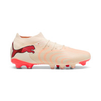 PUMA Future 9 Match Gazon Naturel Artificiel Chaussures de Foot (MG) Blanc Cassé Noir Rose