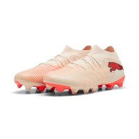PUMA Future 9 Match Gazon Naturel Artificiel Chaussures de Foot (MG) Blanc Cassé Noir Rose