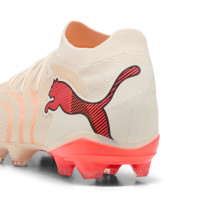 PUMA Future 9 Match Gazon Naturel Artificiel Chaussures de Foot (MG) Blanc Cassé Noir Rose