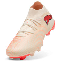 PUMA Future 9 Match Gazon Naturel Artificiel Chaussures de Foot (MG) Blanc Cassé Noir Rose