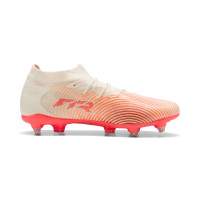 PUMA Future 9 Match IJzeren-Nop Voetbalschoenen (SG) Gebroken Wit Zwart Roze
