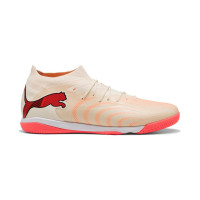 PUMA Future 9 Match Zaalvoetbalschoenen (IN) Gebroken Wit Zwart Roze