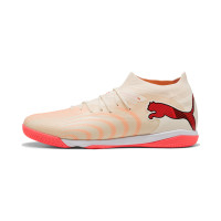 PUMA Future 9 Match Zaalvoetbalschoenen (IN) Gebroken Wit Zwart Roze