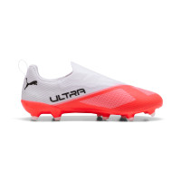 PUMA Ultra 7 Match Veterloze Gras / Kunstgras Voetbalschoenen (MG) Kids Wit Felrood Zwart