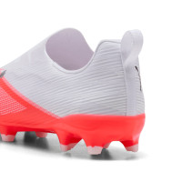 PUMA Ultra 7 Match Veterloze Gras / Kunstgras Voetbalschoenen (MG) Kids Wit Felrood Zwart