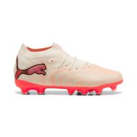 PUMA Future 9 Pro Gras / Kunstgras Voetbalschoenen (MG) Kids Gebroken Wit Zwart Roze