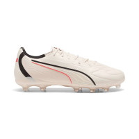 PUMA King 20 Match Gazon Naturel Artificiel Chaussures de Foot (MG) Blanc Cassé Noir Rouge