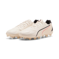 PUMA King 20 Match Gazon Naturel Artificiel Chaussures de Foot (MG) Blanc Cassé Noir Rouge