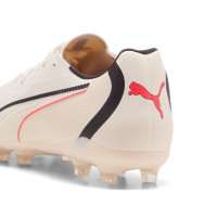 PUMA King 20 Match Gazon Naturel Artificiel Chaussures de Foot (MG) Blanc Cassé Noir Rouge