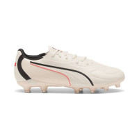 PUMA King 20 Match Gras / Kunstgras Voetbalschoenen (MG) Kids Gebroken Wit Zwart Rood