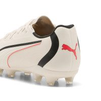 PUMA King 20 Match Gras / Kunstgras Voetbalschoenen (MG) Kids Gebroken Wit Zwart Rood