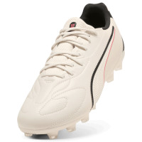 PUMA King 20 Match Gras / Kunstgras Voetbalschoenen (MG) Kids Gebroken Wit Zwart Rood
