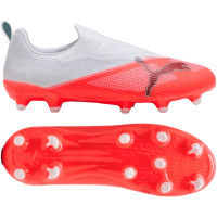 PUMA Ultra 7 Match Veterloze Gras / Kunstgras Voetbalschoenen (MG) Kids Wit Felrood Zwart