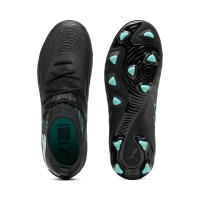 PUMA Future 9 Match Gras / Kunstgras Voetbalschoenen (MG) Kids Zwart Intense Mint Wit