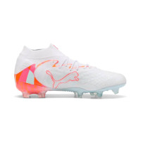 PUMA Future 9 Ultimate Brilliance Gras Voetbalschoenen (FG) Dames Wit Feloranje Roze Lichtblauw