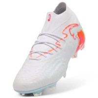 PUMA Future 9 Ultimate Brilliance Gras Voetbalschoenen (FG) Dames Wit Feloranje Roze Lichtblauw