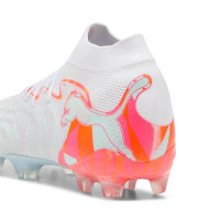 PUMA Future 9 Ultimate Brilliance Gras Voetbalschoenen (FG) Dames Wit Feloranje Roze Lichtblauw