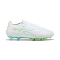 PUMA KING 20 Ultimate Gras / Kunstgras Voetbalschoenen (MG) Wit Felblauw Felgroen Zilver